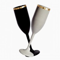 Taça Espumante 170ml Borda Dourada c3